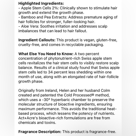 ๐ ACT+ACRE Cold Processed Stem Cell Scalp Serum 30ml - Picture 12 of 12